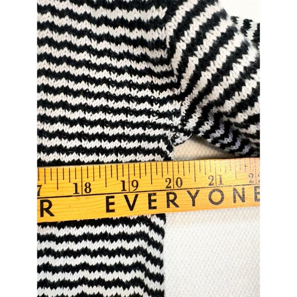Cabi Womens Turtleneck Knit Sweater Size S Black & White Striped Split Front - Picture 5 of 14